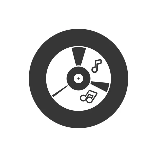 Icono de música de CD en estilo plano. Vector — Vector de stock