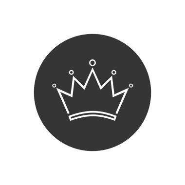 Crown Logo Şablonu. Satır simgesi. Vektör illüstrasyonu