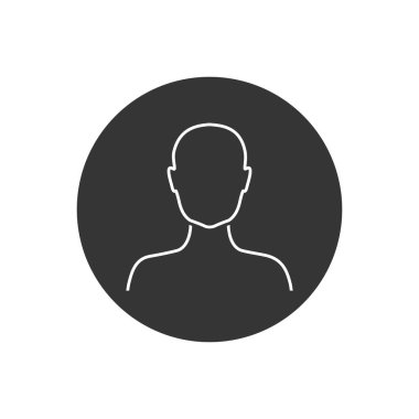 Avatar Düz Stil Vektör Satır Simgesi. Kullanıcı İmza Simgesi. İnsan Avatar Siyah Simge Vektörü