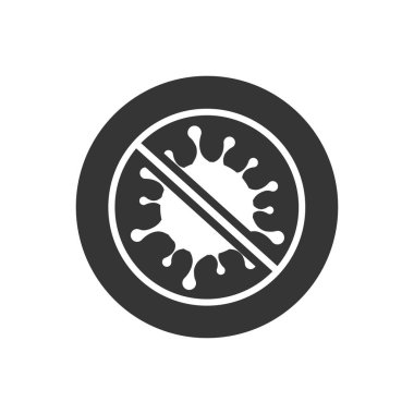 Gride virüs, mikrop, bakteri ikonu yok. Vektör