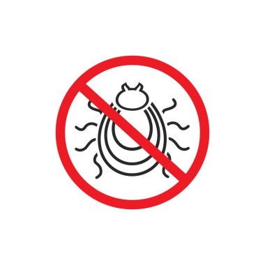 Kene paraziti uyarı işareti simgesi. Salgın hastalık. İnsan mayt paraziti. Mite parazitleri. Vektör