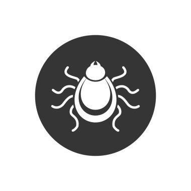 Kene simgesi. Mite silueti. Vektör illüstrasyonu.