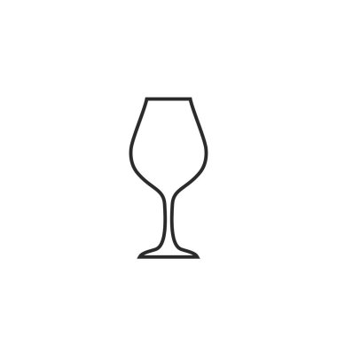 Şarap cam çizgisi ikonu vektör çizimi izole edildi