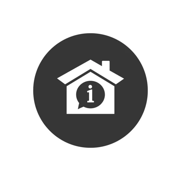 House with info mark inside icon. Vector — Stock Vector