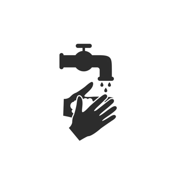 Bitte waschen Sie sich die Hände. Vektorillustration — Stockvektor