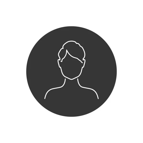Donna avatar piatto stile vettoriale linea icona. Icona utente ragazza segno. Illustrazione vettoriale dell'icona nera Avatar umana — Vettoriale Stock