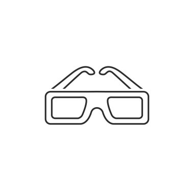 Artırılmış Gerçeklik Sanal Gerçekliği - 3D Gözlük Çizgisi Simgesi. Vektör