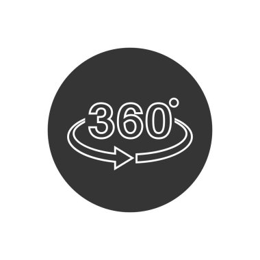 Modern düz stilde 360 görünüm çizgisi grafik tasarım şablonu