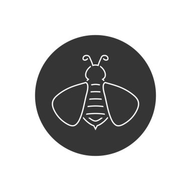 Arı hattı simgesi logosu. Modern düz biçimli vektör