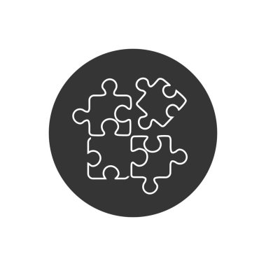 En iyi bulmaca çizgisi simgesi. Modern dairede vektör illüstrasyonu