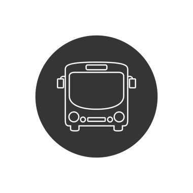 Modern düzlemde beyaz üzerine otobüs çizgisi simgesi simgesi vektörü