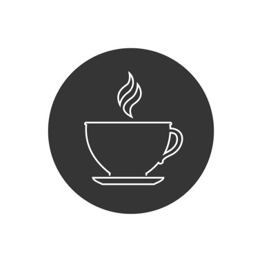Bir fincan kahve. Kahve fincanı çizgisi ikonu. Beyaz arkaplanda izole kahve simgesi