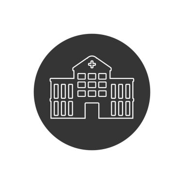 Modern dairede hastane oluşturma vektör çizgisi simgesi