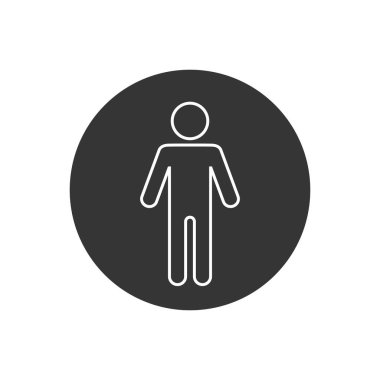 Erkek Lavabosu Hattı Simgesi. Erkekler Dinlenme Odası tabelası. Erkekler için Tuvalet Sembol Vektörü. Erkekler Wc İllüstrasyon Logosu