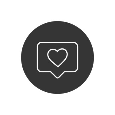 Bildirim simgesi. Çizgi simgesi vektörü gibi. Vektör simgesi gibi sosyal medya