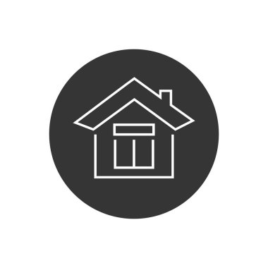 Web ev hattı simgesi düz. Modern dairede vektör