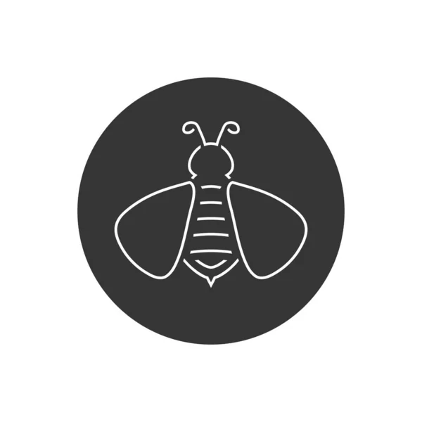 Logo del icono de la línea de abeja. vector en estilo plano moderno — Archivo Imágenes Vectoriales