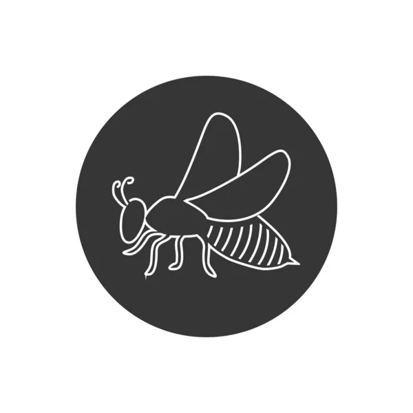 Ikona včelí linie, vektorové ilustrační logo v moderním plochém — Stockový vektor