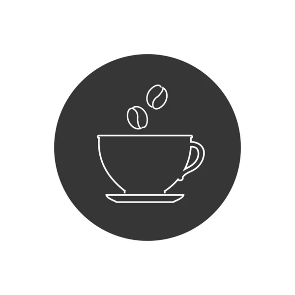 Una taza de café. Icono de línea de taza de café. Icono de café aislado sobre fondo blanco — Vector de stock