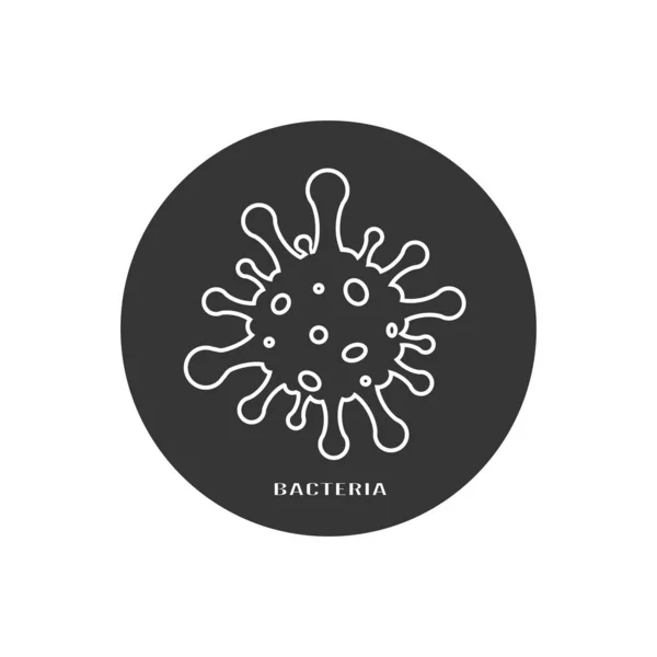 Ilustrasi ikon garis vektor bakteri berbahaya diisolasi pada latar belakang putih - Stok Vektor
