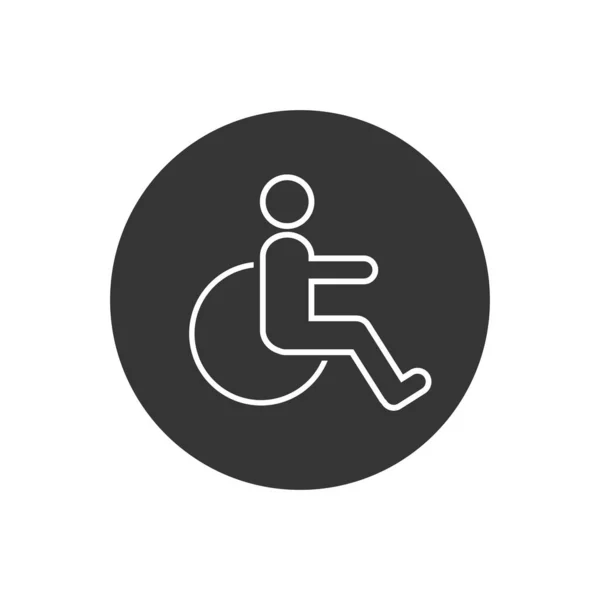 Illustration vectorielle d'icône de ligne désactivée. symbole fauteuil roulant — Image vectorielle