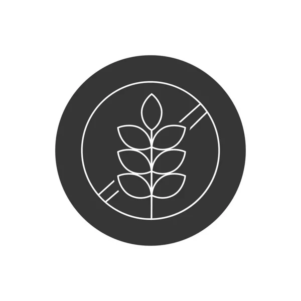 Gluten Free Food Alergie Product Dietary Label Flat Vector Line Icon for Apps and Websites Vector — Stockový vektor