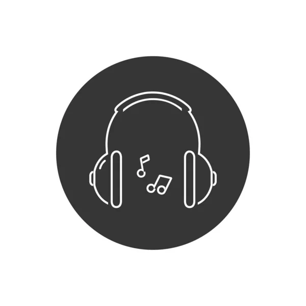 Icono de línea de auriculares en estilo plano. Ilustración vectorial de auriculares sobre fondo blanco aislado. Negocio de aparatos de audio — Vector de stock