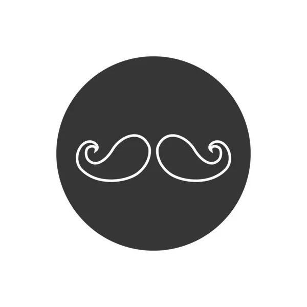 Illustration vectorielle d'icône de ligne de moustache en plat moderne — Image vectorielle