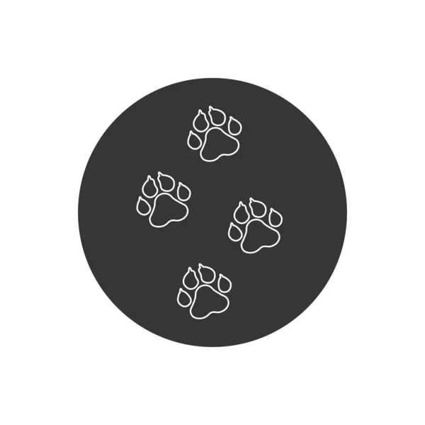Ícone de linha de animais de estimação, impressão de patas vetoriais - ilustração animal, símbolo de animal de estimação —  Vetores de Stock