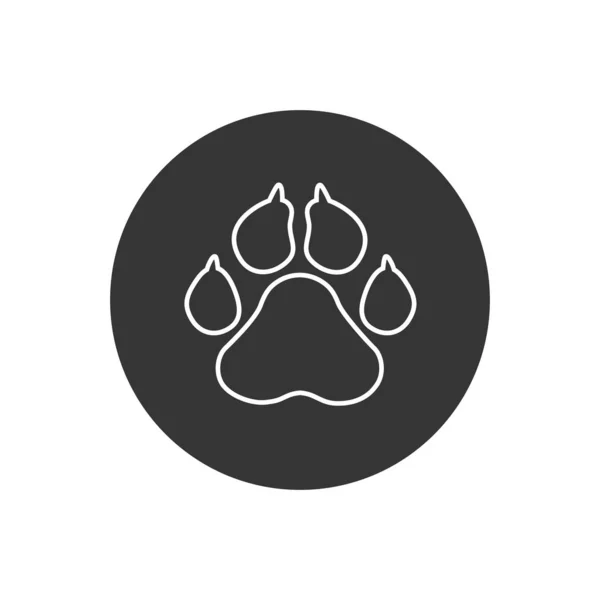 Icône de ligne pour animaux de compagnie, empreinte de patte vectorielle - illustration animale, symbole animal — Image vectorielle
