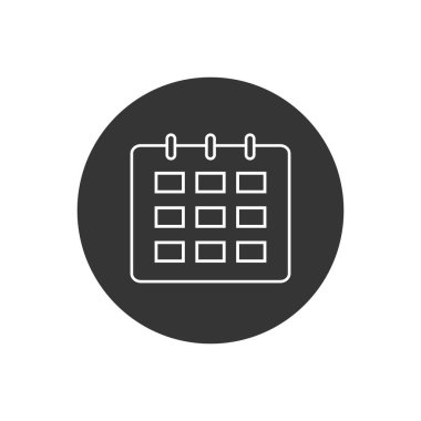 Takvim Satır Simgesi. İzole edilmiş Takvim Web Mobil Simgesi, İmzala, Sembol, Düğme, Element, Vektör