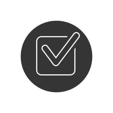 Beyaz çizgi simgesini kontrol et. vektör modern düz biçim