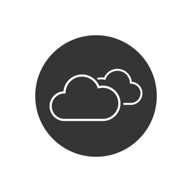 Bulutlar çizgi simgesi, ana hatlı vektör logosu illüstrasyonu, doğrusal öngörü beyaz üzerine izole edilmiş pictogram