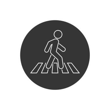 Yaya geçidi simgesi logo şablonu. Vektör