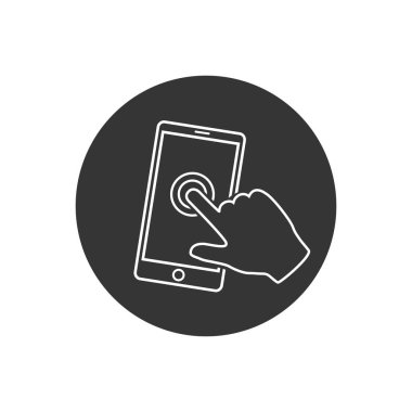 Elle akıllı telefon ekranı, satır simgesine dokunun.