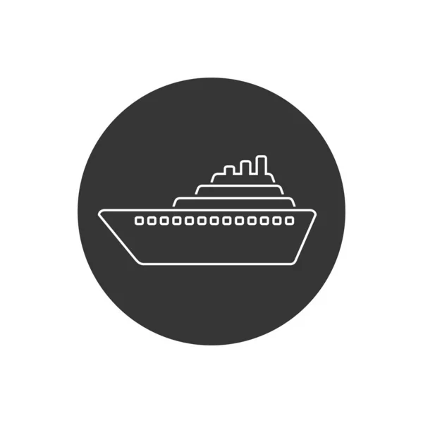 Ikonvektor för fartygslinjer. Kryssningsfartyg symbol symbol illustration — Stock vektor