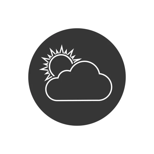 Zon en wolk weerlijn pictogram geïsoleerd op witte achtergrond. Vector — Stockvector