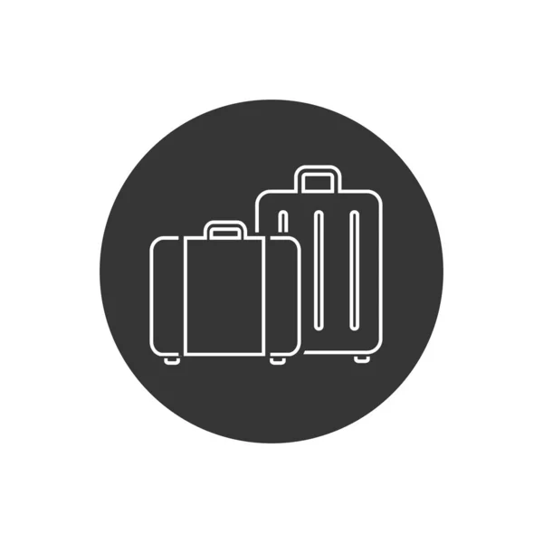 Ταξίδι, αποσκευές, τουρισμός, αποσκευές, αεροδρόμιο διάνυσμα γραμμή εικονίδιο — Διανυσματικό Αρχείο