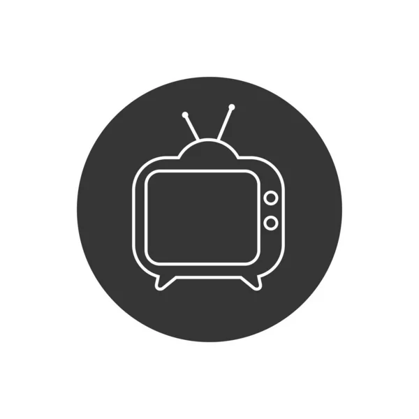 Ikona telewizji. Ikona TV w modnym płaskim stylu na białym tle. Symbol telewizora do projektowania stron internetowych, logo, aplikacji, Ui. Wektor — Wektor stockowy