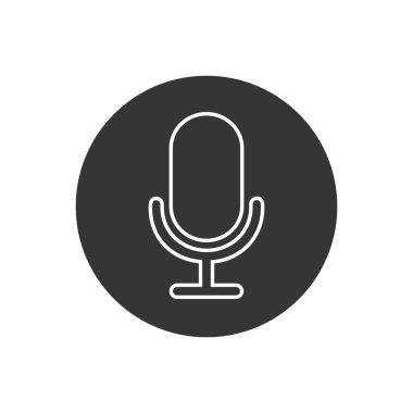 Mikrofon çizgisi ikon vektörü. mic vektör grafik illüstrasyonu