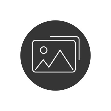 Modern düz resimde fotoğraf vektör çizgisi simgesi