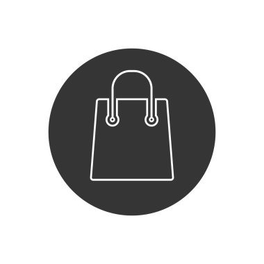 Modern dairede alışveriş poşeti vektör çizgisi simgesi
