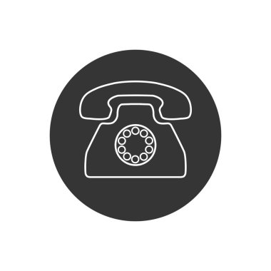 Düz vektörde telefon hattı simgesi
