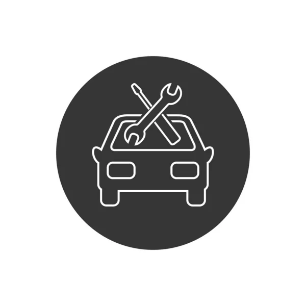 Icono de línea coche servicio vector ilustración Icono de línea coche servicio vector ilustración en plano moderno — Vector de stock