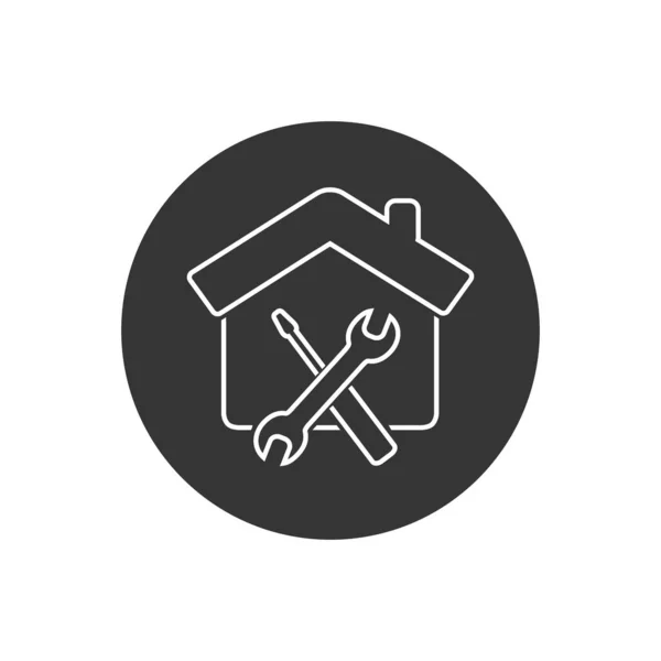 Icono de la línea de la casa de mantenimiento - De la propiedad, casa comercial y los iconos de bienes raíces, hipoteca — Vector de stock