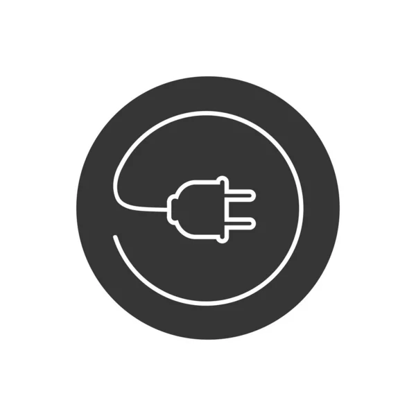 Plug vector line icon, electric symbol. Simple, flat design for web or mobile app — Stock Vector