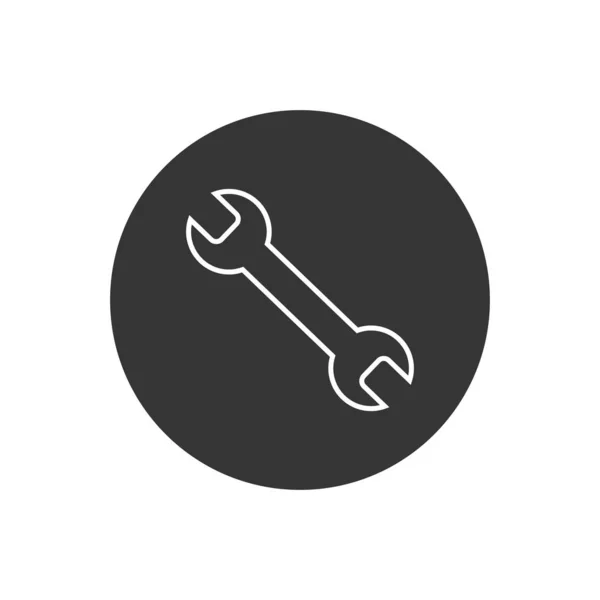 Reparar icono de línea. Icono de llave inglesa. Configuración aislada. Vector — Vector de stock