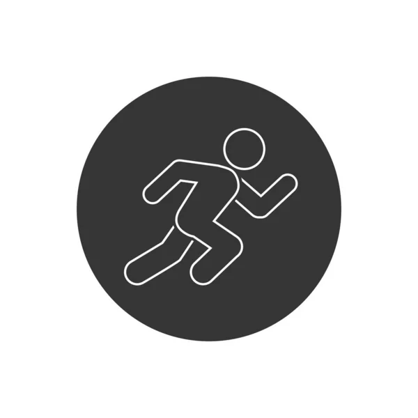 Hombre corriendo, atletismo, maratón, deporte de verano, línea de carrera icono aislado sobre fondo blanco . — Vector de stock