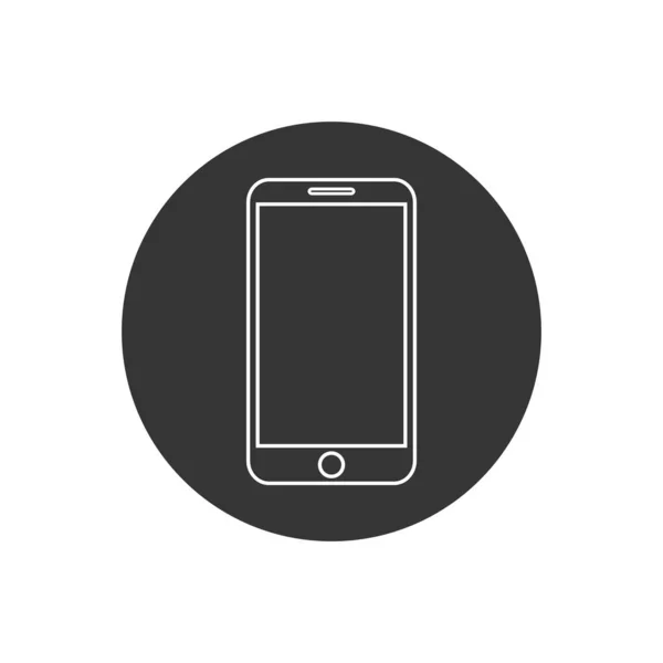 Icône de ligne Smartphone en style plat. Symbole de téléphone portable pour la conception de votre site Web, logo, application, interface utilisateur — Image vectorielle