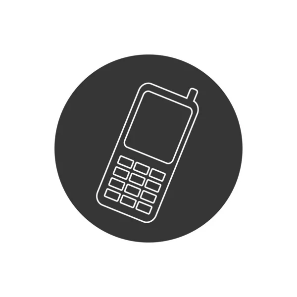 Teléfono línea icono móvil símbolo vector en moderno plano — Vector de stock